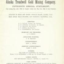 [15th] Annual statement, Alaska Treadwell Gold Mining Company