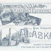 Two excursions to Alaska leaving New York July 8 & 22, 1893.