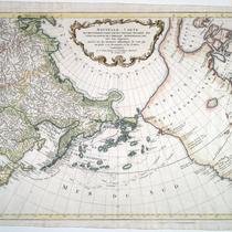 Nouvelle carte des decouvertes faites par des vaisseaux russiens aux côtes inconnues de l'Amerique septentrionale avec les pais adiacents